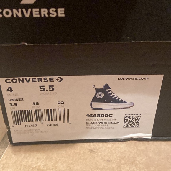 Converse Run Star Hike Canvas Platform Black Hi Sneakers - Picture 7 of 7